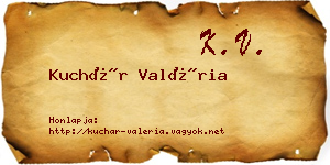 Kuchár Valéria névjegykártya